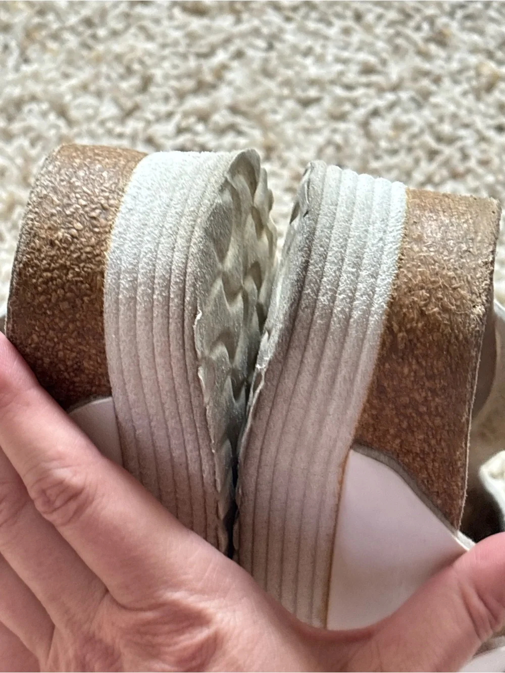 Birkenstock Papillio Arizona Flex White Platform Slides Sandals Sz 36